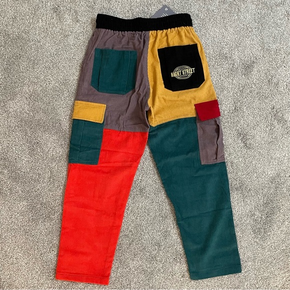 New Coursemys Aelfric Eden Men's L 90s Patchwork Multicolor Corduroy Cargo Pants - Picture 12 of 14